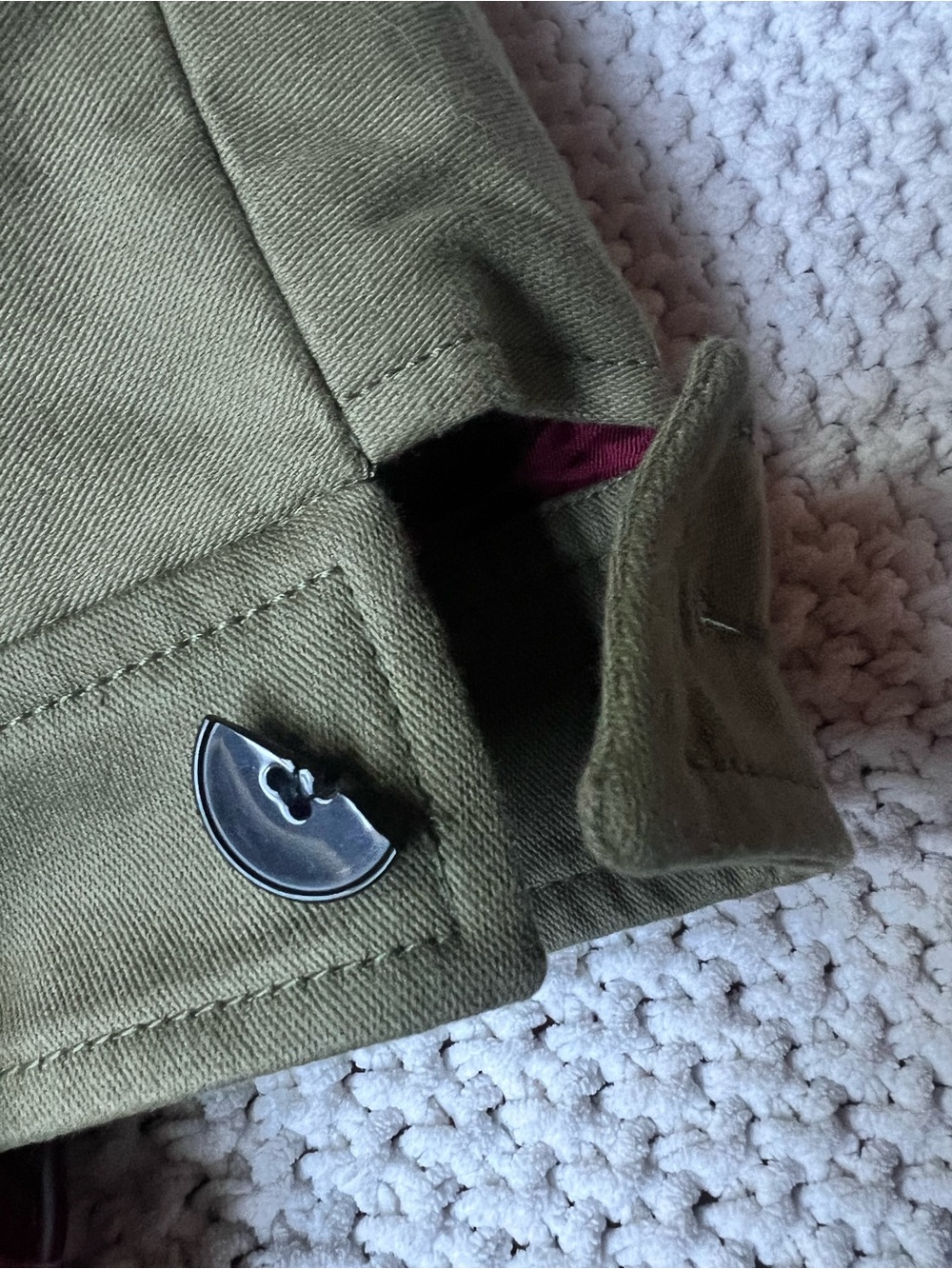 Victoria Beckham Jeans Bomber Harrington Canvas Green Jacket Made Portugal Sz 4 - Picture 9 of 9